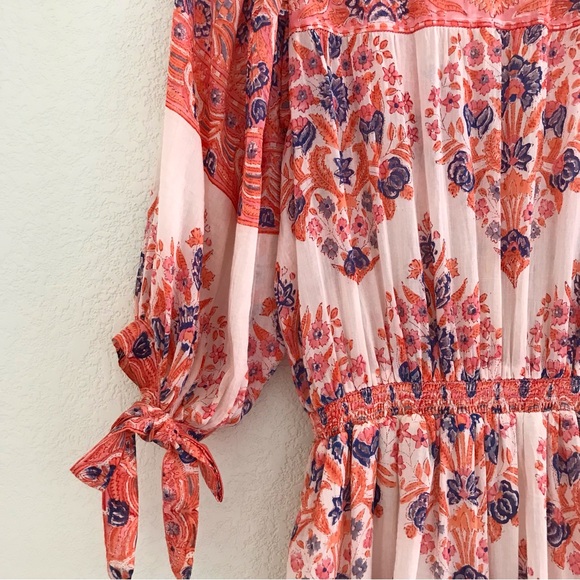 BELL BY ALICIA BELL Lyla Midi Dress Pink Coral Floral - Picture 9 of 14